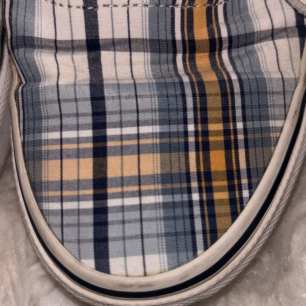 Vans Unisex Plaid & Leather Canvas Sneaker, Size US Men 6.5, US Women 8 - Picture 4 of 16